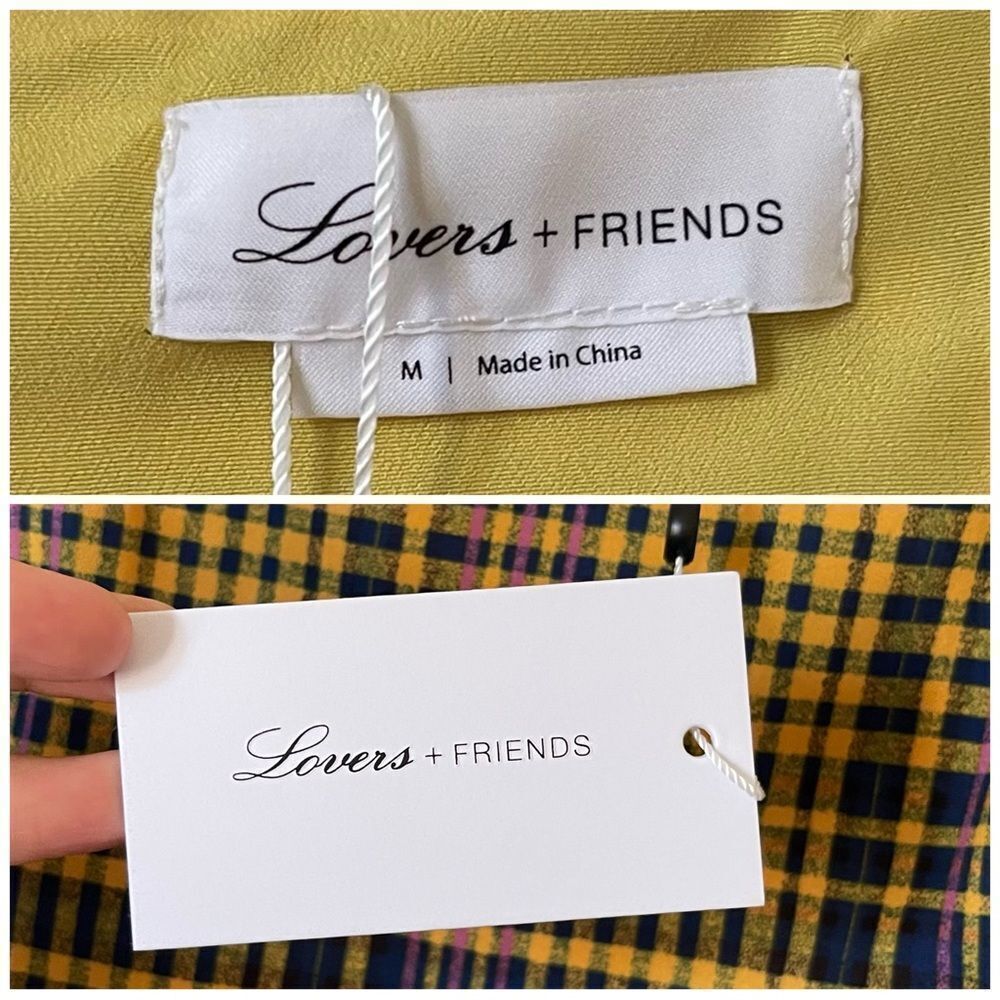 Lovers + Friends Yellow plaid Mini dress NWT size medium Y2K - Picture 8 of 8